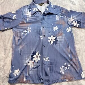 Mr Jan Mens XL Floral Short Sleeve Button‎ Up Shirt California Made Vinage USA
